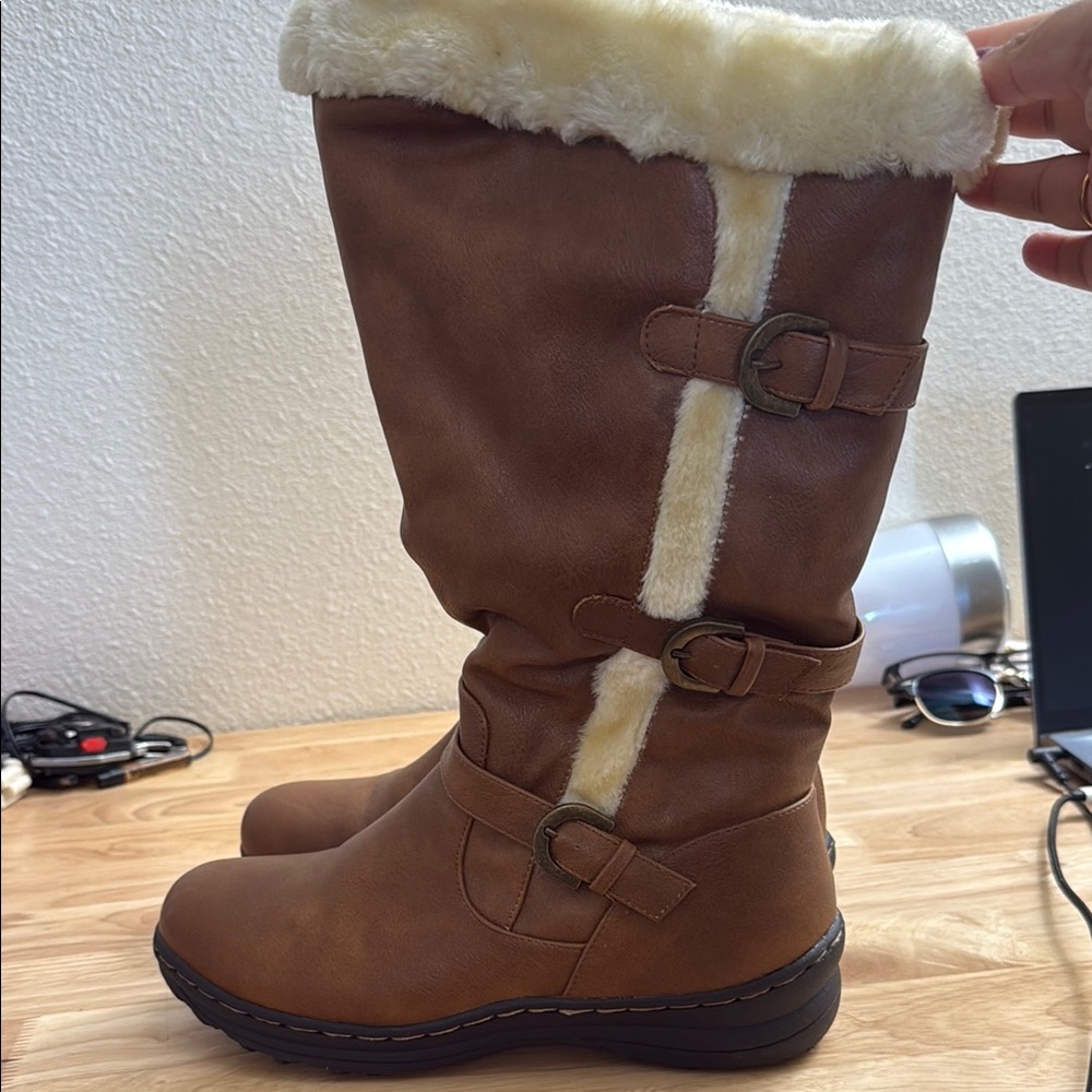 Cozy Brown Faux Fur Lined Boots